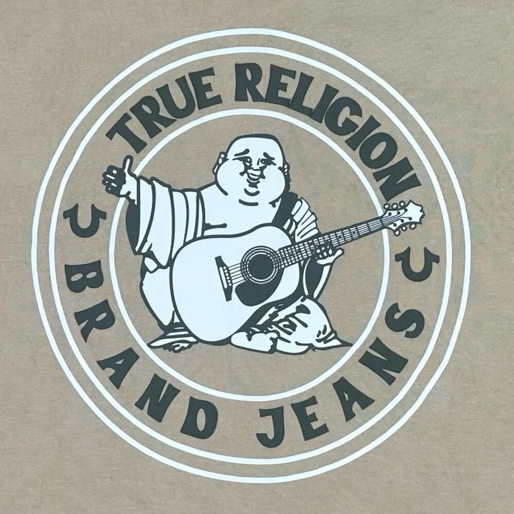 True Religion Buddha Logo Seal Full Zip Hoodie - Size XL - Travertine